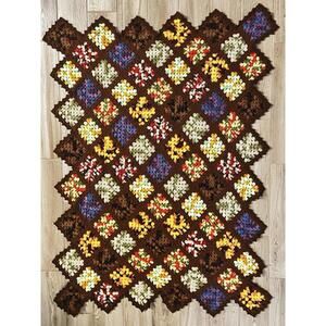 Vintage Granny Square Crochet Afgha Blanket Throw Vintage 45x63 Rosanne